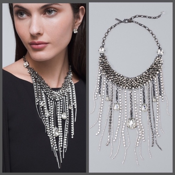White House Black Market Jewelry - GONE SUNDAY! WHBM Rhinestone-Fringe Necklace FIRM